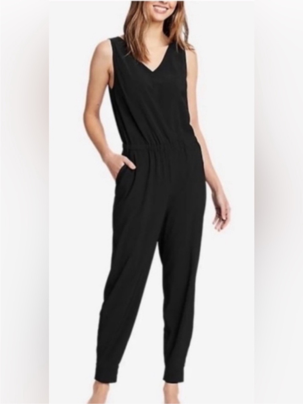 Eddie Bauer Departure Black Sleeveless Jumpsuit